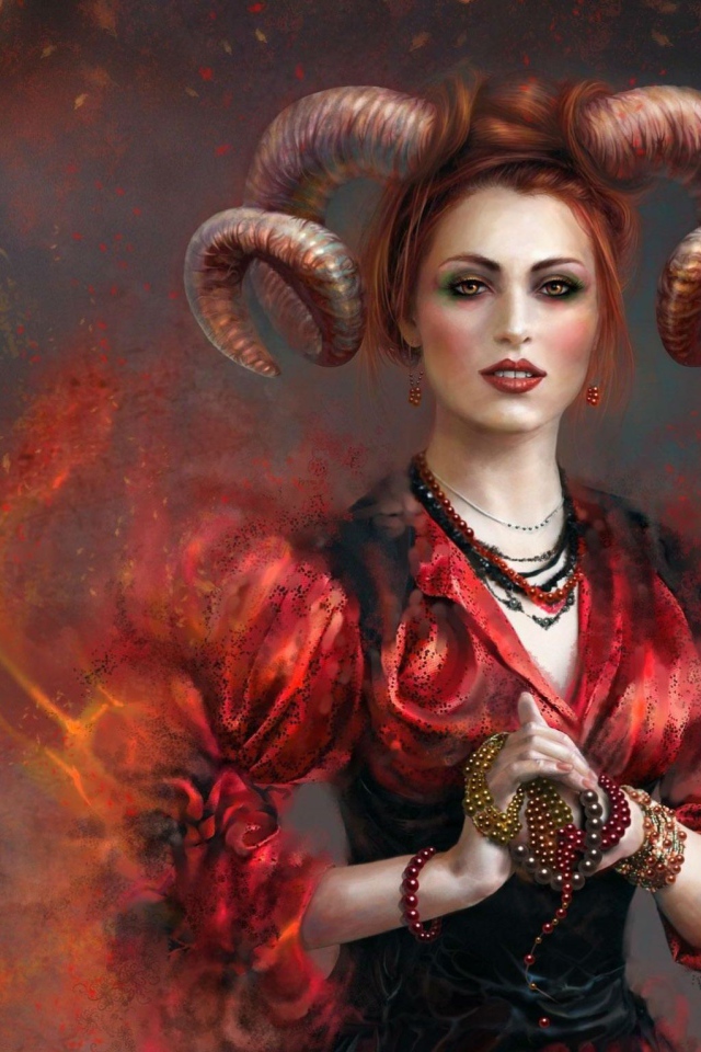 Фантастическая девушка козерог с украшениями в руках