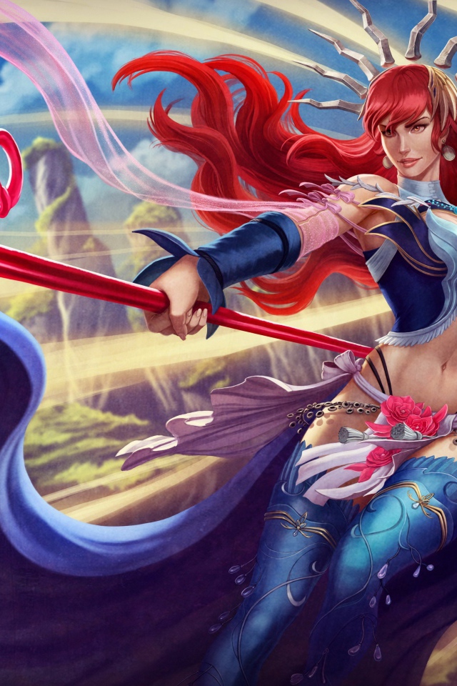 Фантастическая русалка с трезубцем в руках 