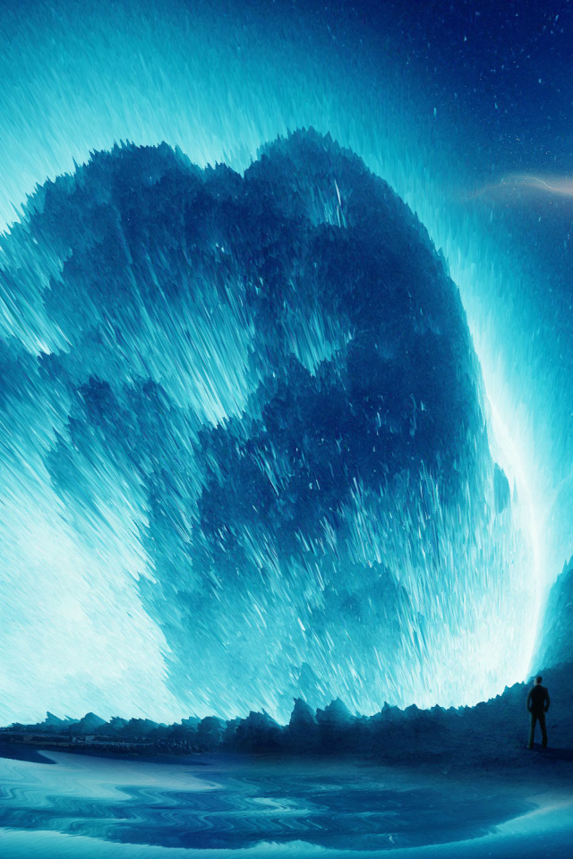 Фантастическая волна в небе над городом