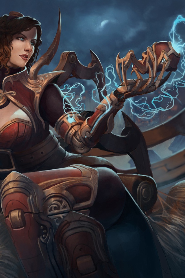 Фантастическая женщина с магическим сосудом в руке