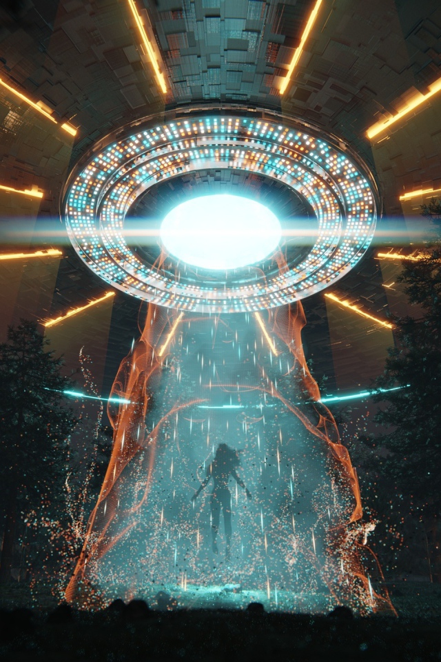 Корабль НЛО похищает женщину