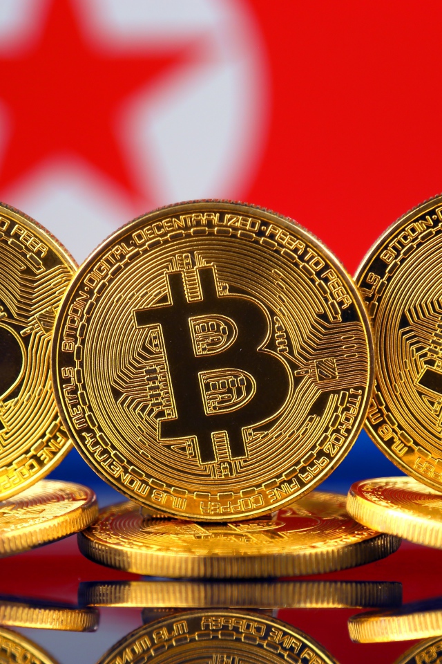 Круглые золотые монеты Биткоин 