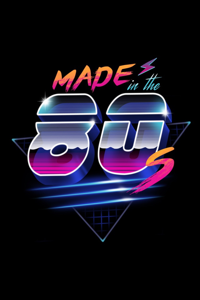 Надпись Made in 80s на черном фоне