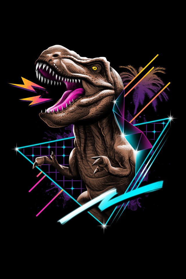 Тиранозавр рекс на черном фоне