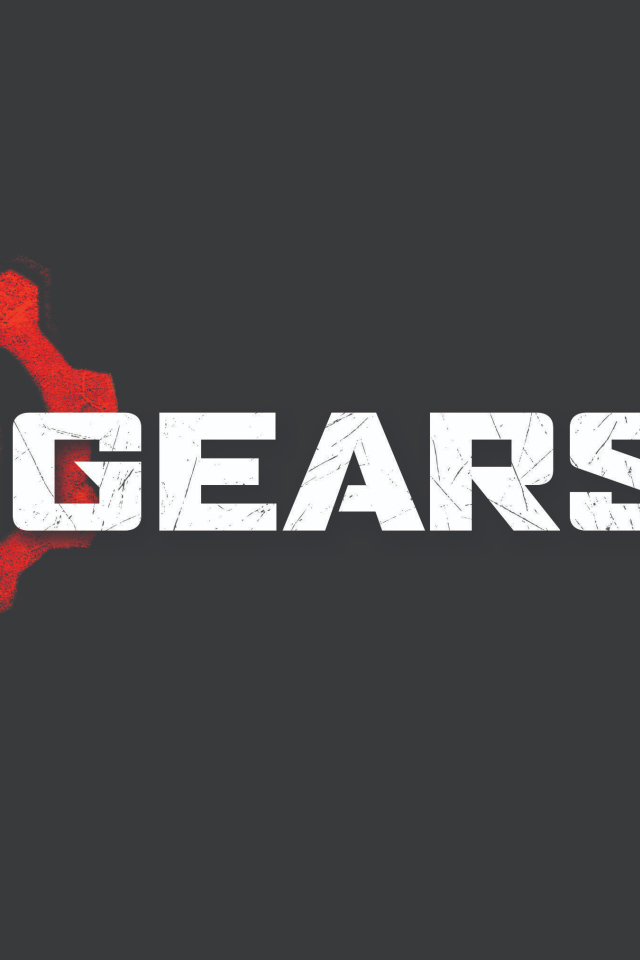Логотип видеоигры Gears 5 на сером фоне