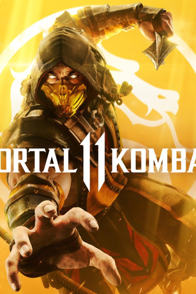 Постер компьютерной игры Mortal Kombat 11 с персонажем Скорпион