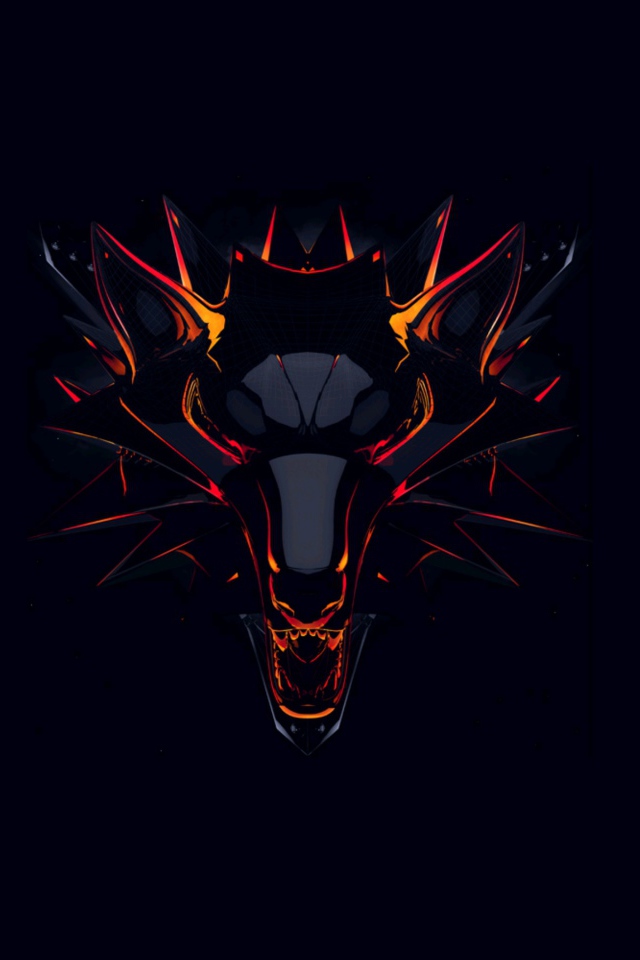 Логотип компьютерной игры Ведьмак на черном фоне