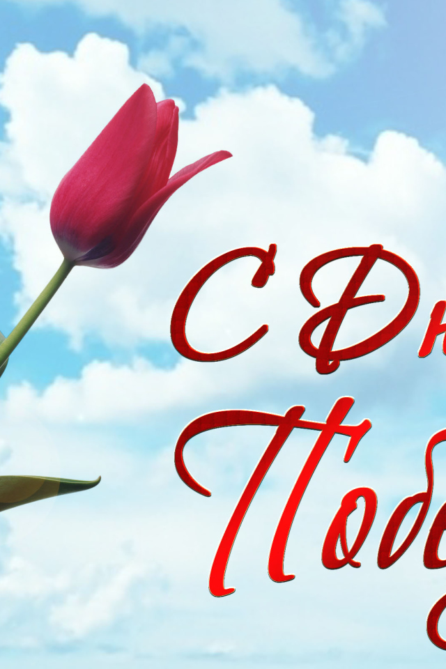 Звезда победы с  тюльпаном на праздник 9 мая