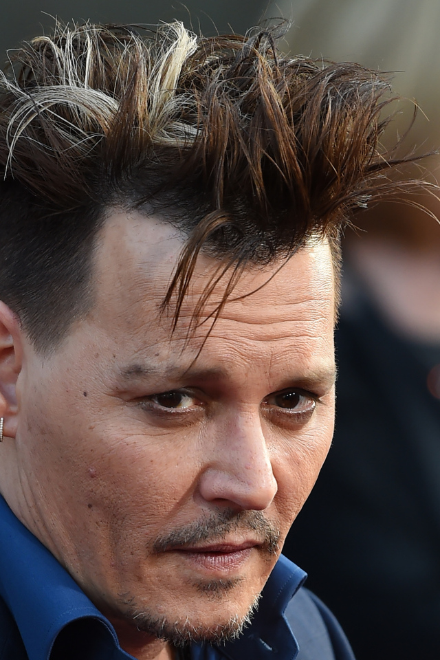 Actor Johnny Depp with fashionable hairdo