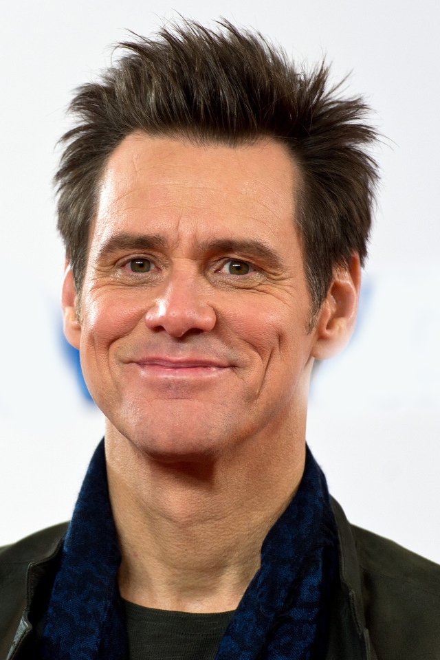 Улыбающийся мужчина, популярный актер Джим Керри