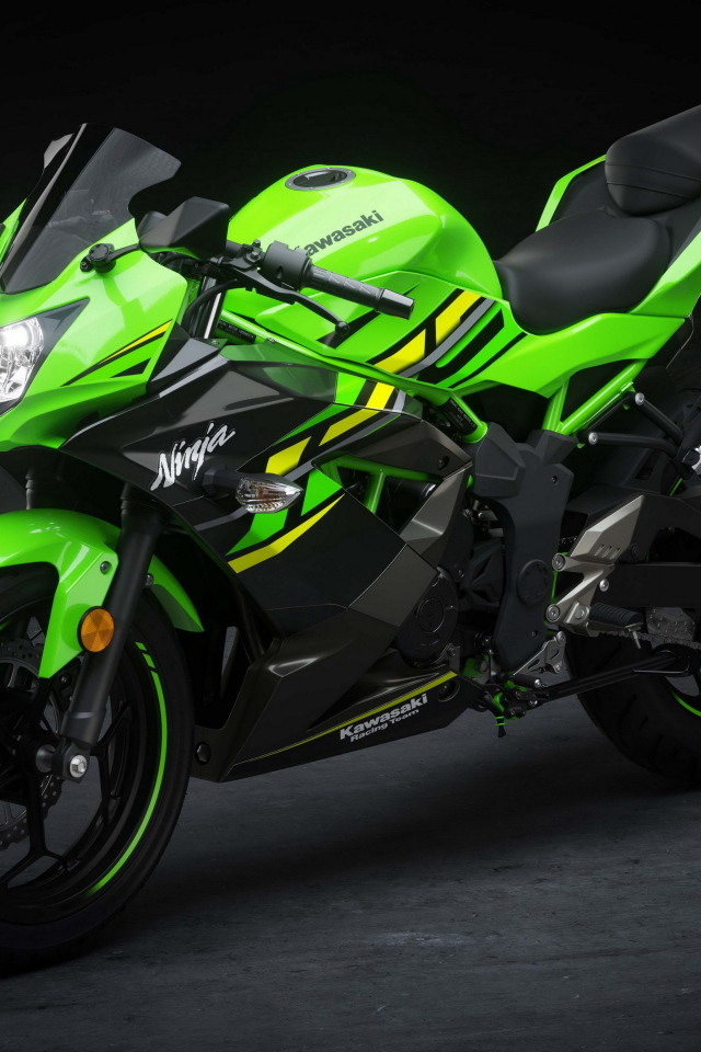 Мотоцикл  Kawasaki Ninja 125 на сером фоне