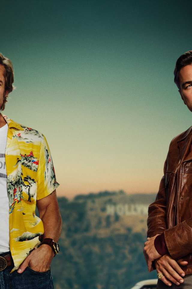Actors Leonardo DiCaprio and Brad Pitt in the movie Once Upon a Time in Hollywood, 2019