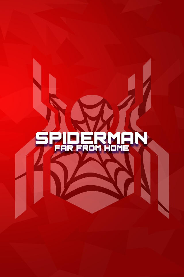 Логотип фильма Человек-паук: Вдали от дома на красном фоне