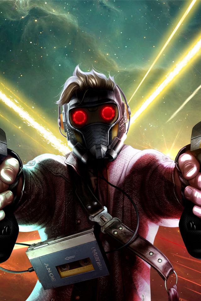 Star Lord with weapons art