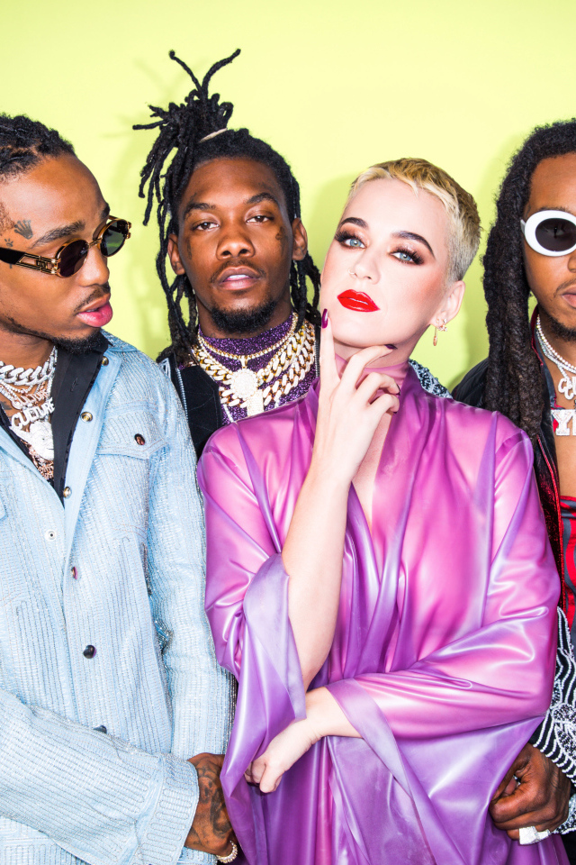 Музыкальная группа Migos и исполнительница Кэти Перри