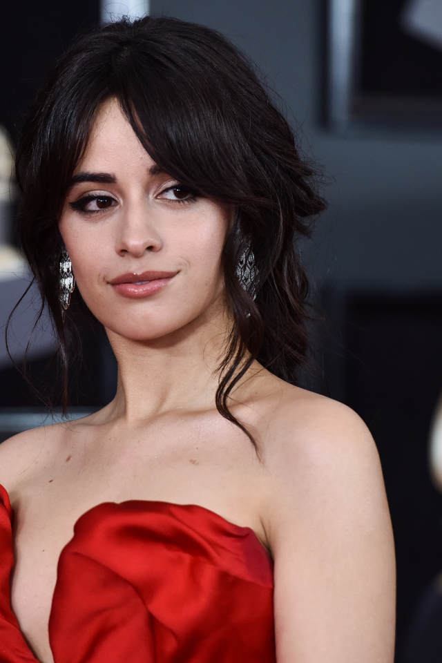 Стильная девушка певица Камила Кабельо в красном платье