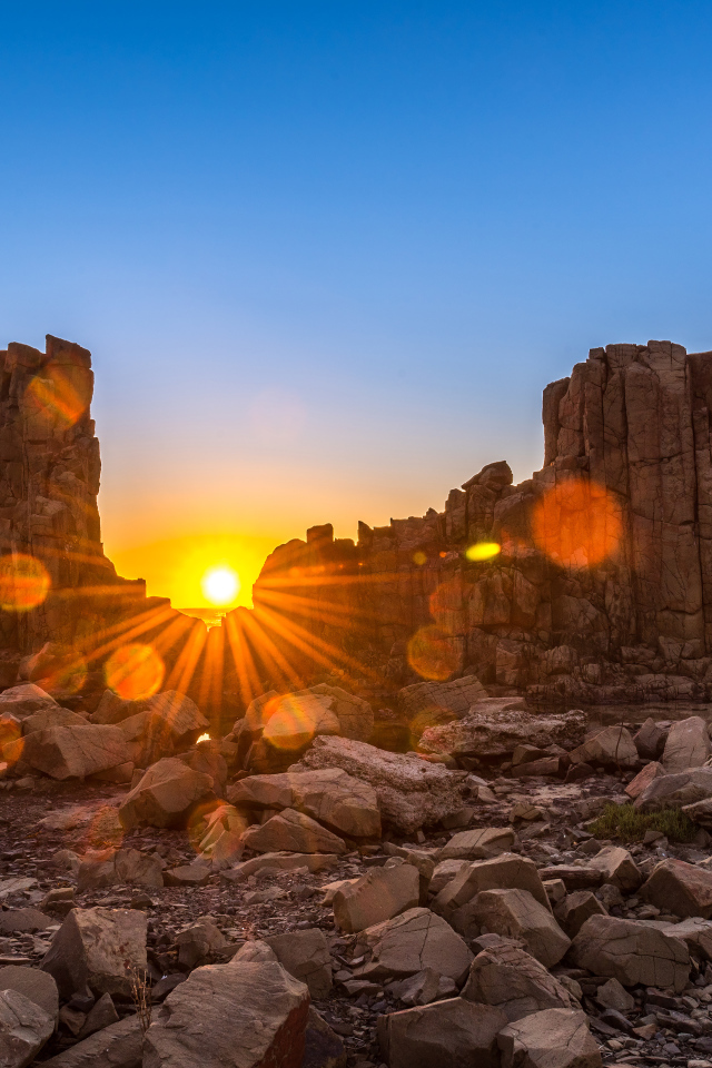 Рассвет на Bombo Headland Quarry, Австралия