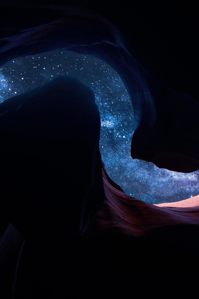 Вид из каньона Антилопы на звездное небо, Аризона. США