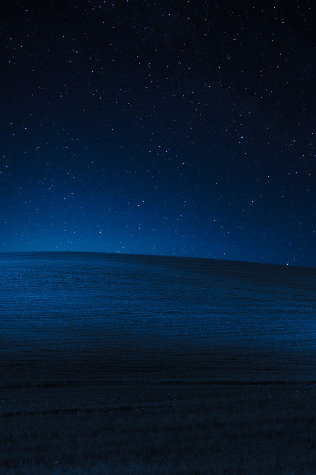 Поле под красивым звездным небом