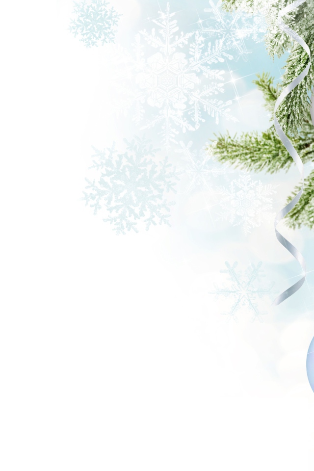 Елочные игрушки на белом фоне, шаблон для открытки 