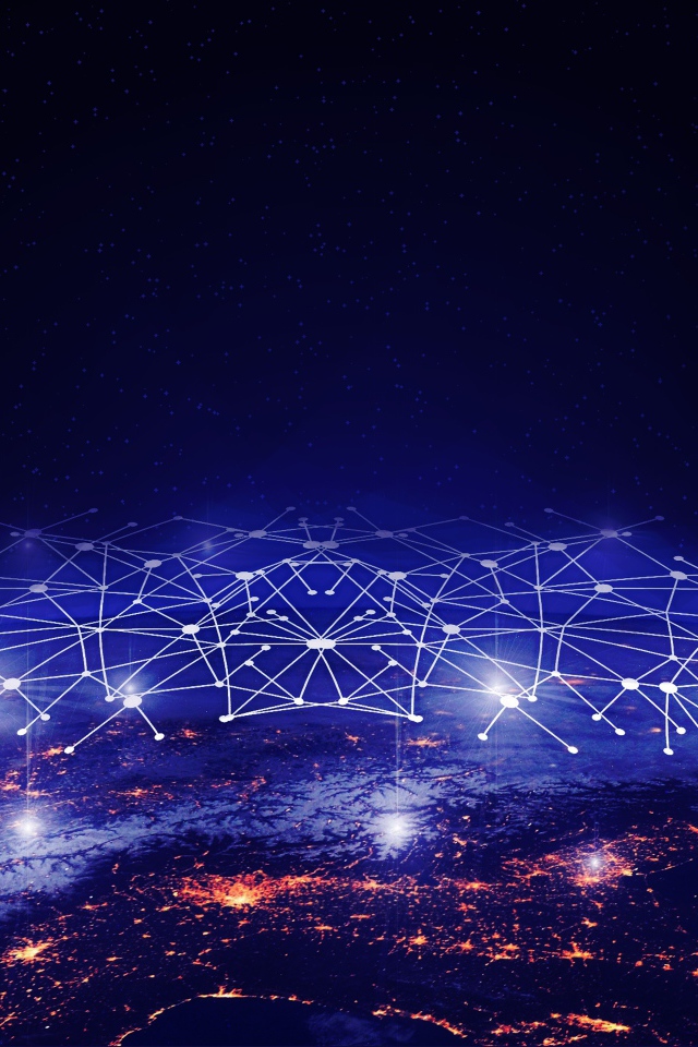 Паутина над планетой Земля в космосе