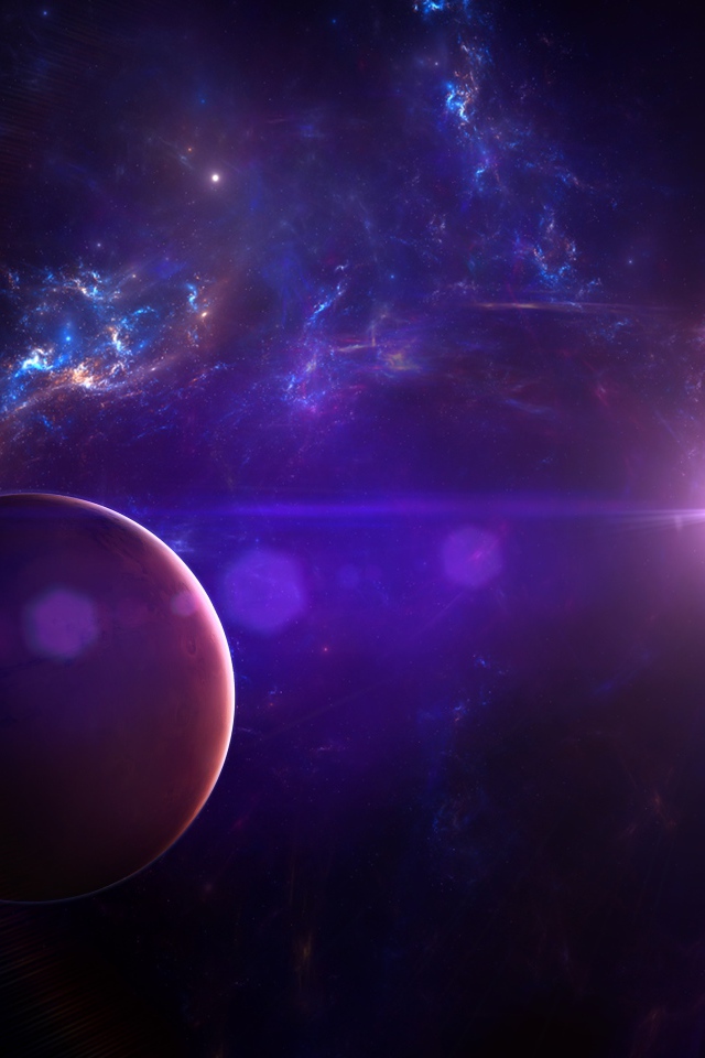 Планета в голубой звездной галактике