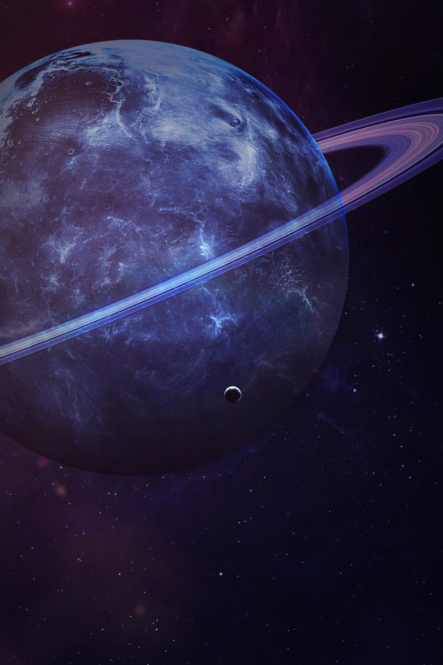 Большая планета солнечной системы Сатурн с кольцами