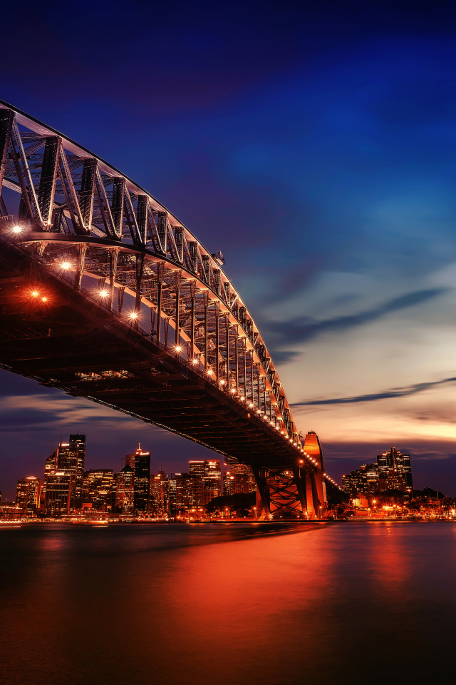 Мост в порту Джексон ночью, Сидней