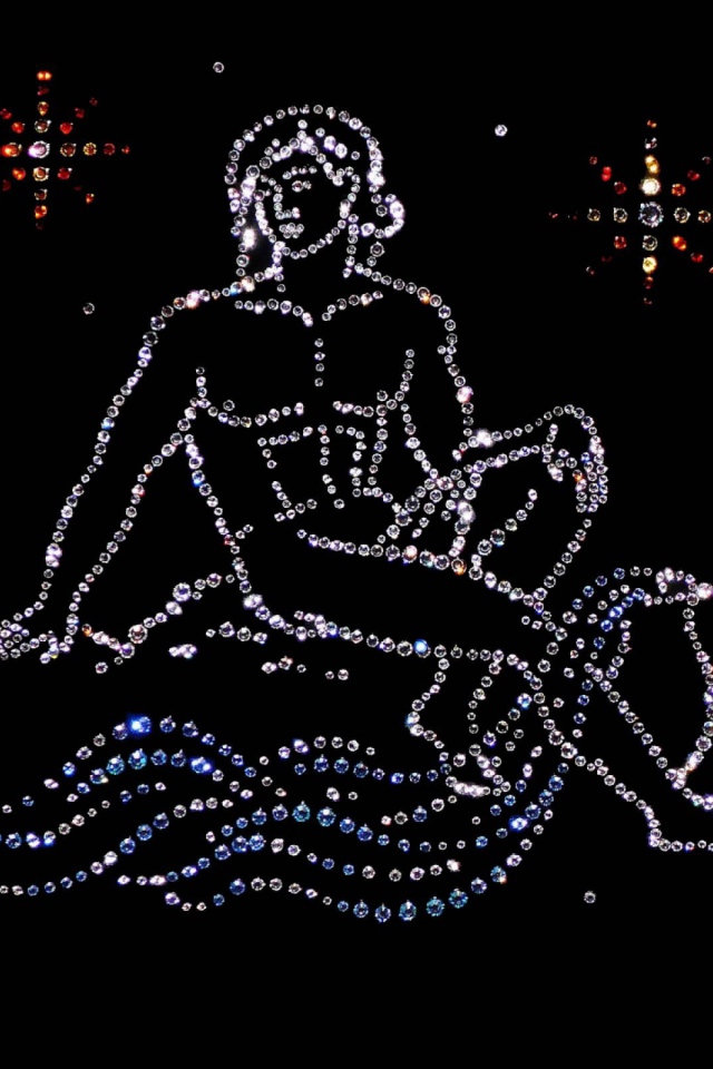 Блестящий знак зодиака водолей  на черном фоне