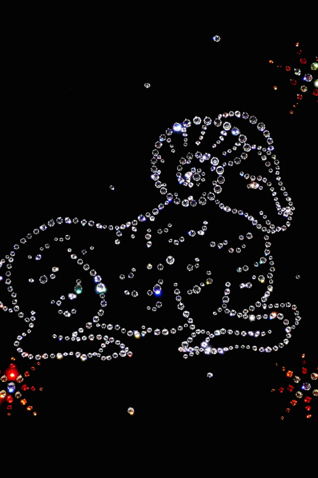 Блестящий знак зодиака овен на черном фоне