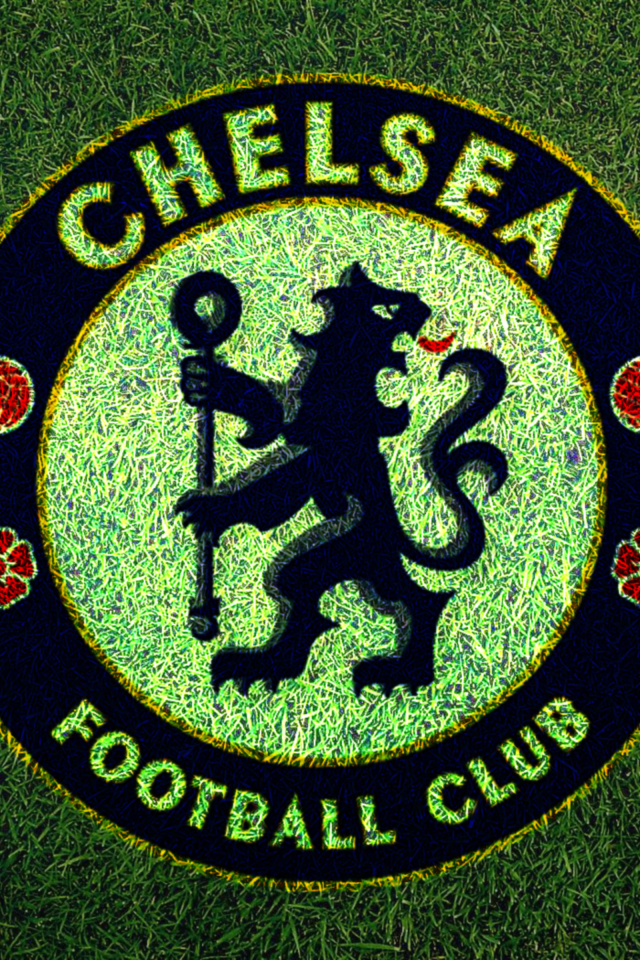 Chelsea football club logo on green grass