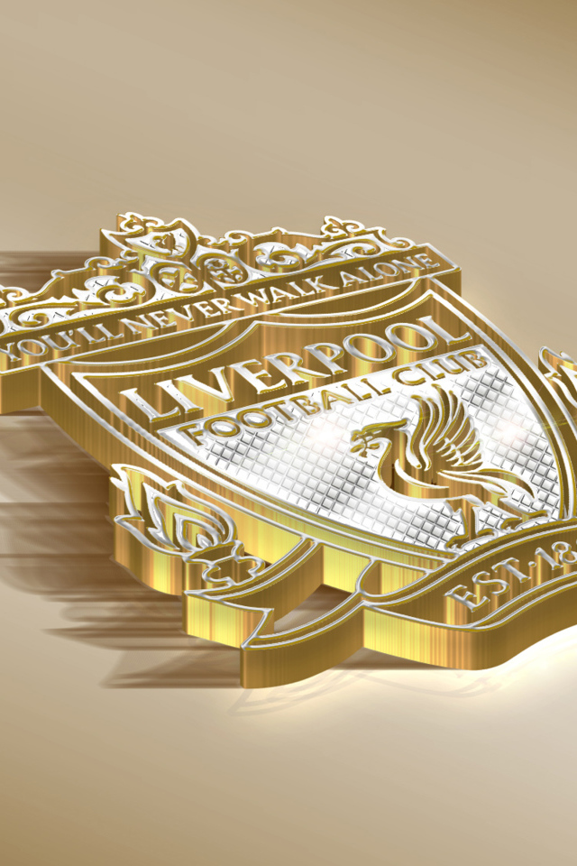 Значок футбольного клуба Ливерпуль на сером фоне