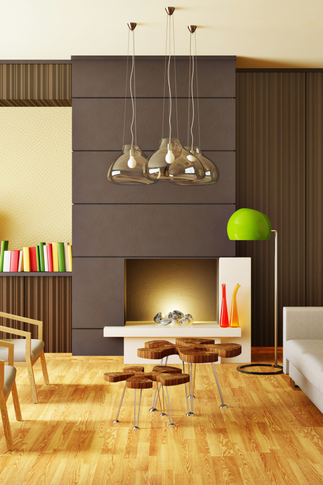 Минималистический интерьер с кожаной мебелью 