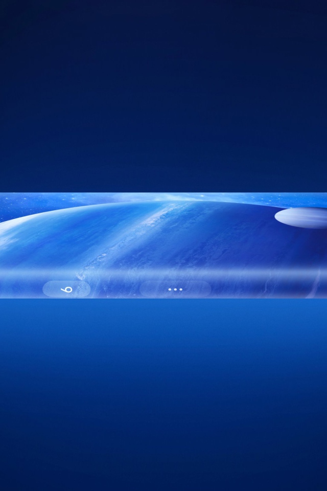 Тонкий смартфон Xiaomi Mi Mix Alpha на синем фоне