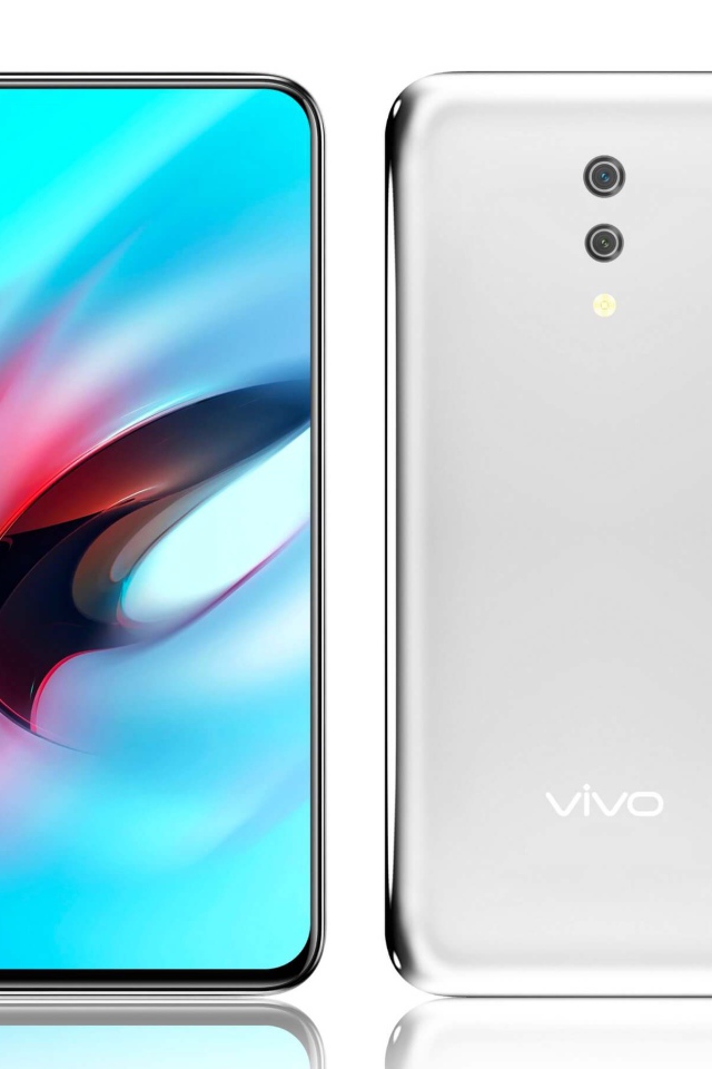 Смартфон Vivo APEX на белом фоне, 2019 года