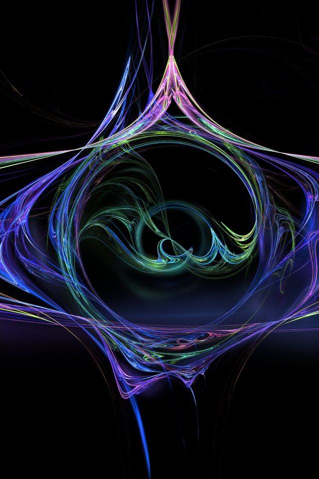 Красивый красочный абстрактный рисунок на черном фоне