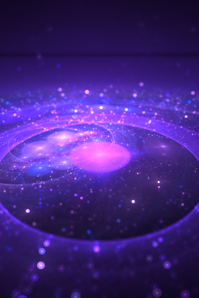 Красивый неоновый рисунок кругами на земле