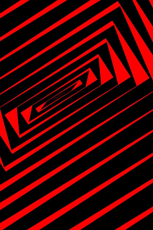 Черные и красные спиральные линии, иллюзия 