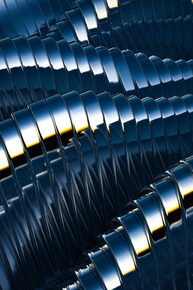 Черные металлические волны, 3д графика