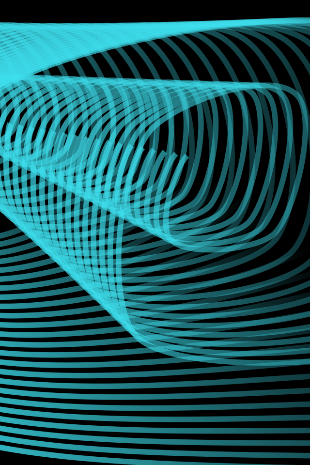 Голубые 3д волны на черном фоне 