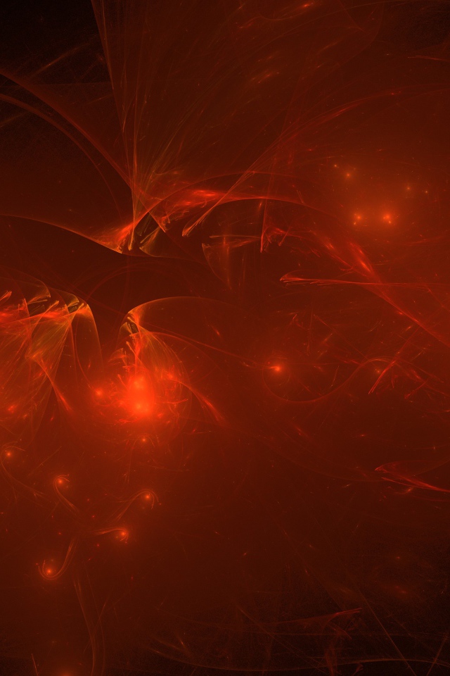 Яркие неоновые вспышки на красном абстрактном фоне