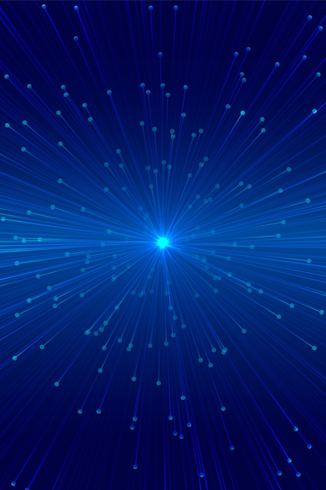 Яркие лучи вылетают из голубой точки 