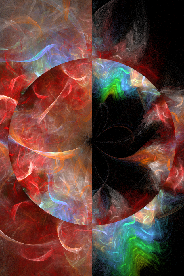 Круг с размытой краской на черном фоне