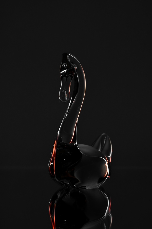 Хрустальный гусь на сером фоне 3д графика