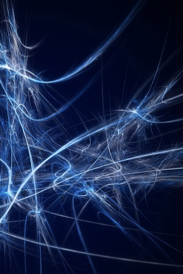 Разные неоновые абстрактные линии на синем фоне