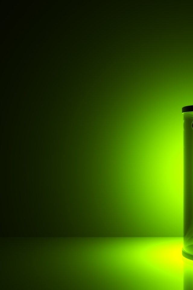 Колба с молекулами на зеленом фоне 3д графика