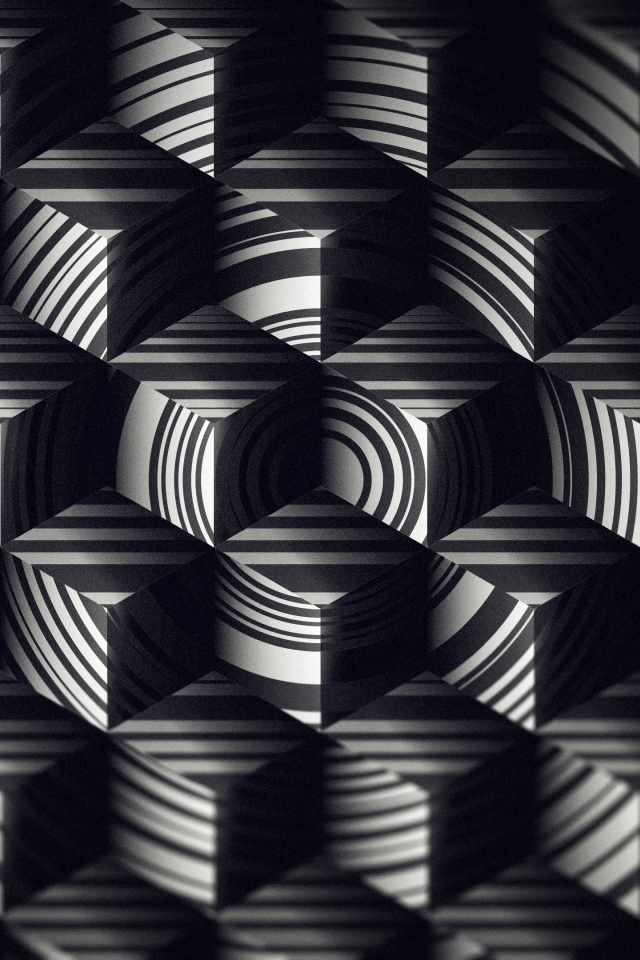 Геометрический черно-белый 3д рисунок 