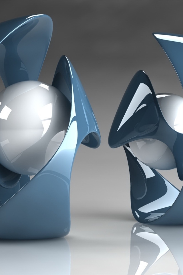 Серые фигуры с белыми шарами на сером фоне