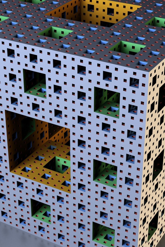 Большой 3д куб на сером фоне 