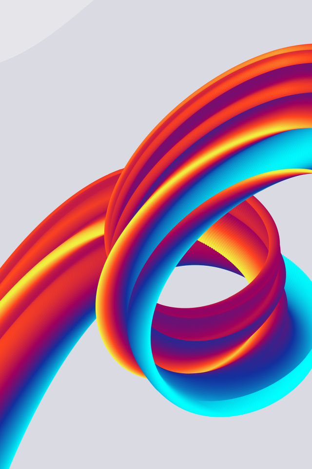 Разноцветные абстрактные волны на сером фоне